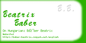 beatrix baber business card